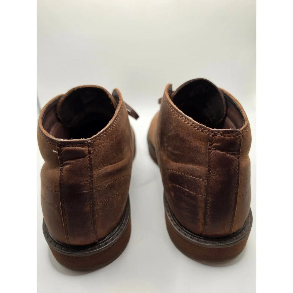 LL Bean Mens Stonington Chukka Boots Brown Leather Mid Top Shoes 511441 Sz 10.5